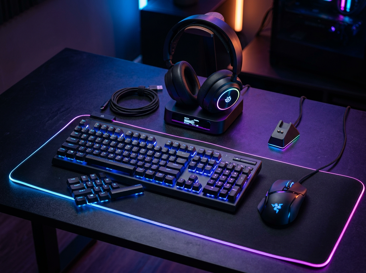 Periféricos gaming premium: teclado mecánico y mouse RGB